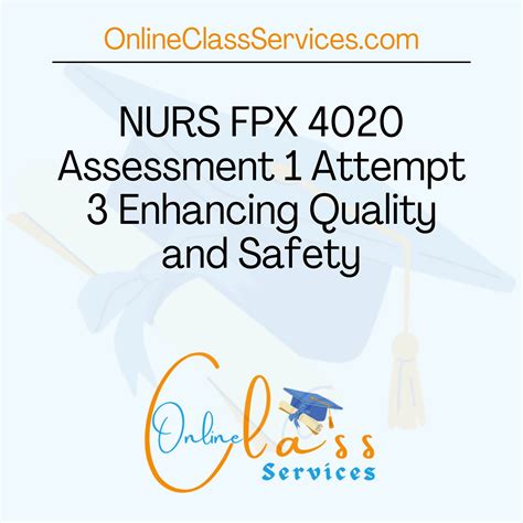 May 22, 2021 NURS FPX 4020 Assessment 1 Enhancing Quality and Safety Enhancing Quality and Safety Patient safety and quality care are two of the most significant challenges faced by health care facilities, nurses, physicians, and other health care professionals. . Nursfpx 4020 assessment 1